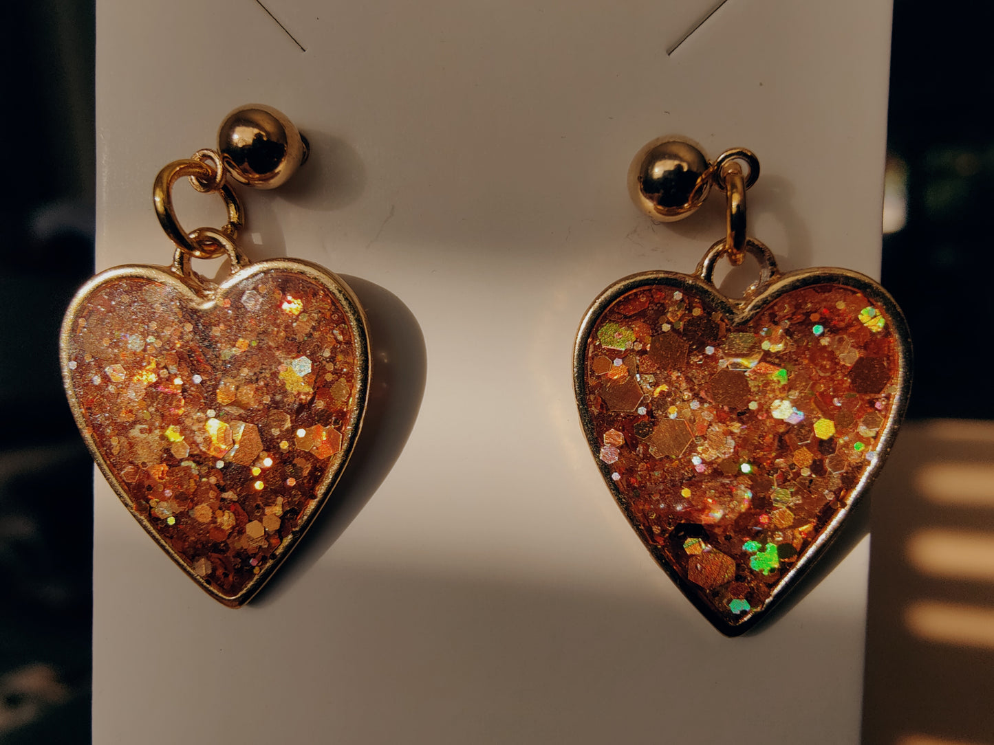 Glitter Heart Earrings